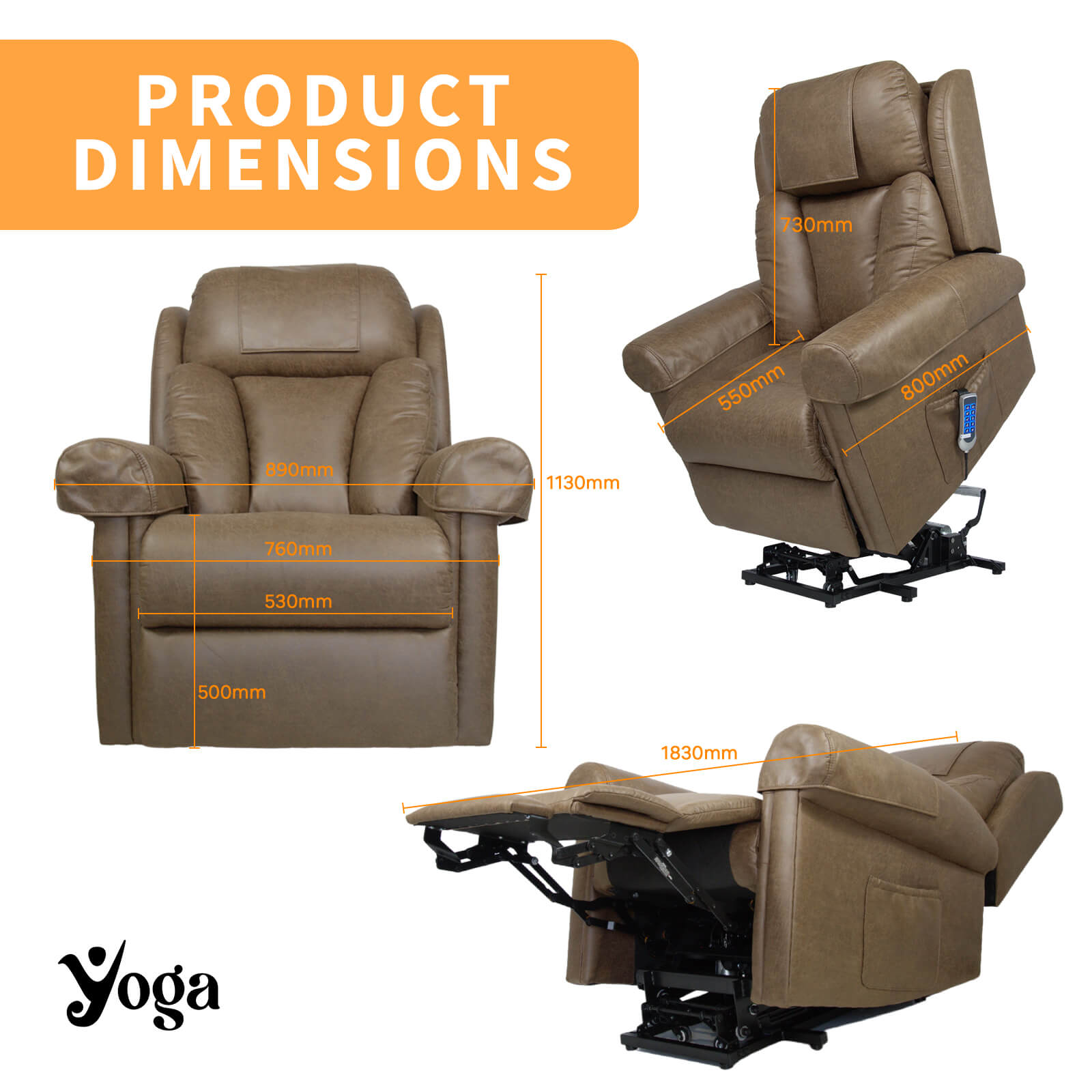 Yoga Four Motor Laterobliss Lift Recliner Chair | Adaptive Equipment Image Five