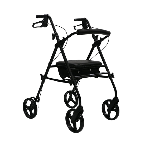 Aspire Flex Adjustable Seat Walker Black 8 inch wheels