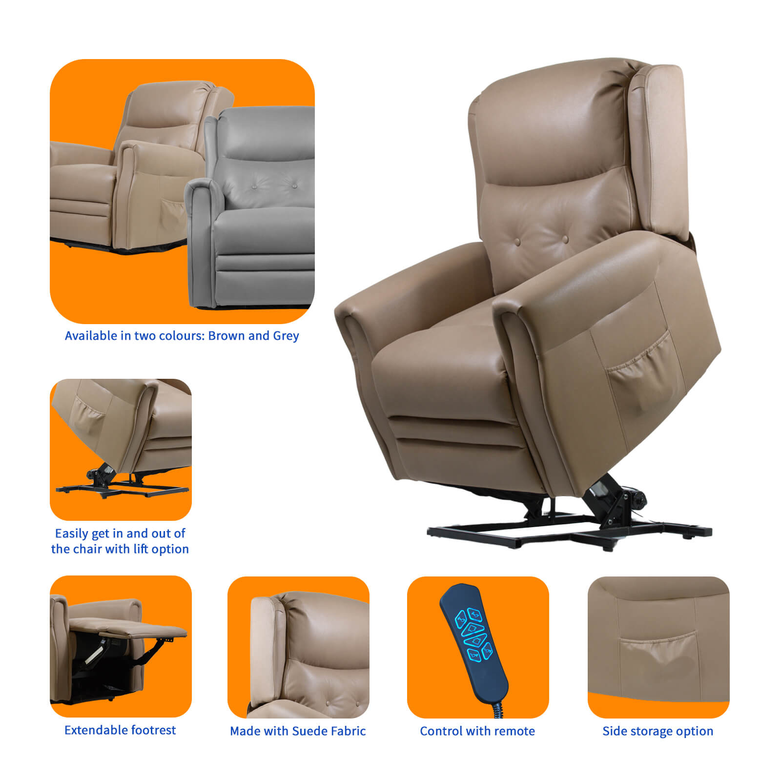 Yoga Leora - Dual Motor - Lift Recliner Chair | Adaptive Equipment Fifth Image