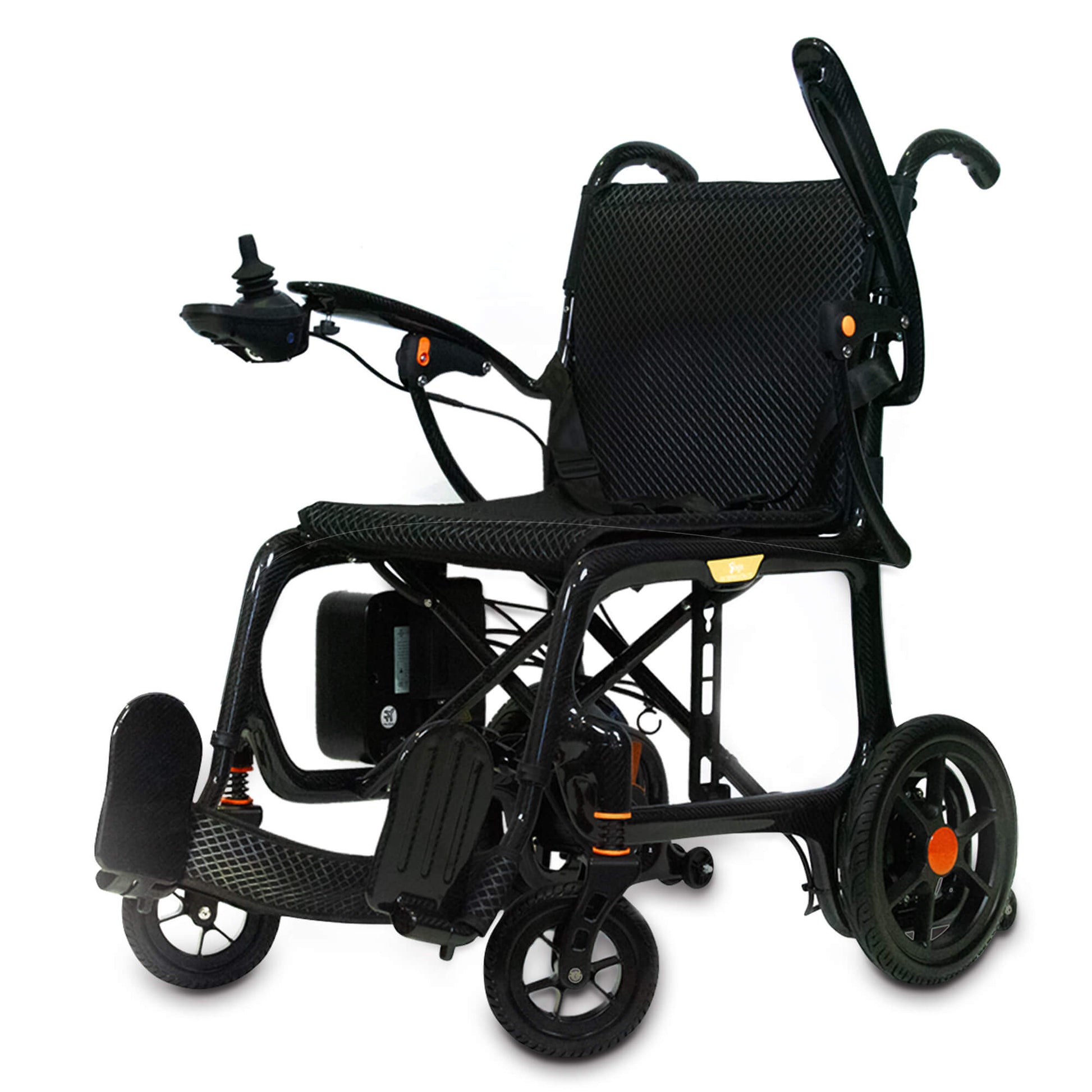 yoga day tripper ultra lite carbon fiber electric wheelchair front angle