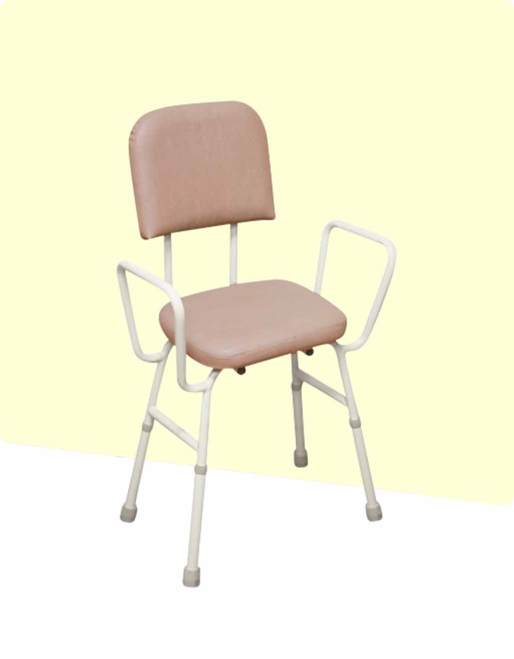 Bariatric Perching Stool Arms and Padded Backrest Adjustable