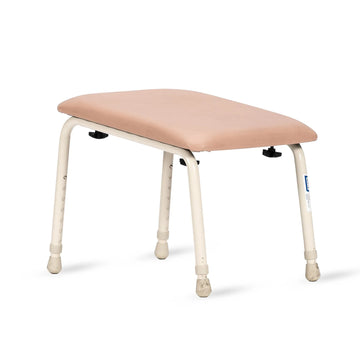 Foot Stool with Vinyl Padding - Height Adjustable - Champagne