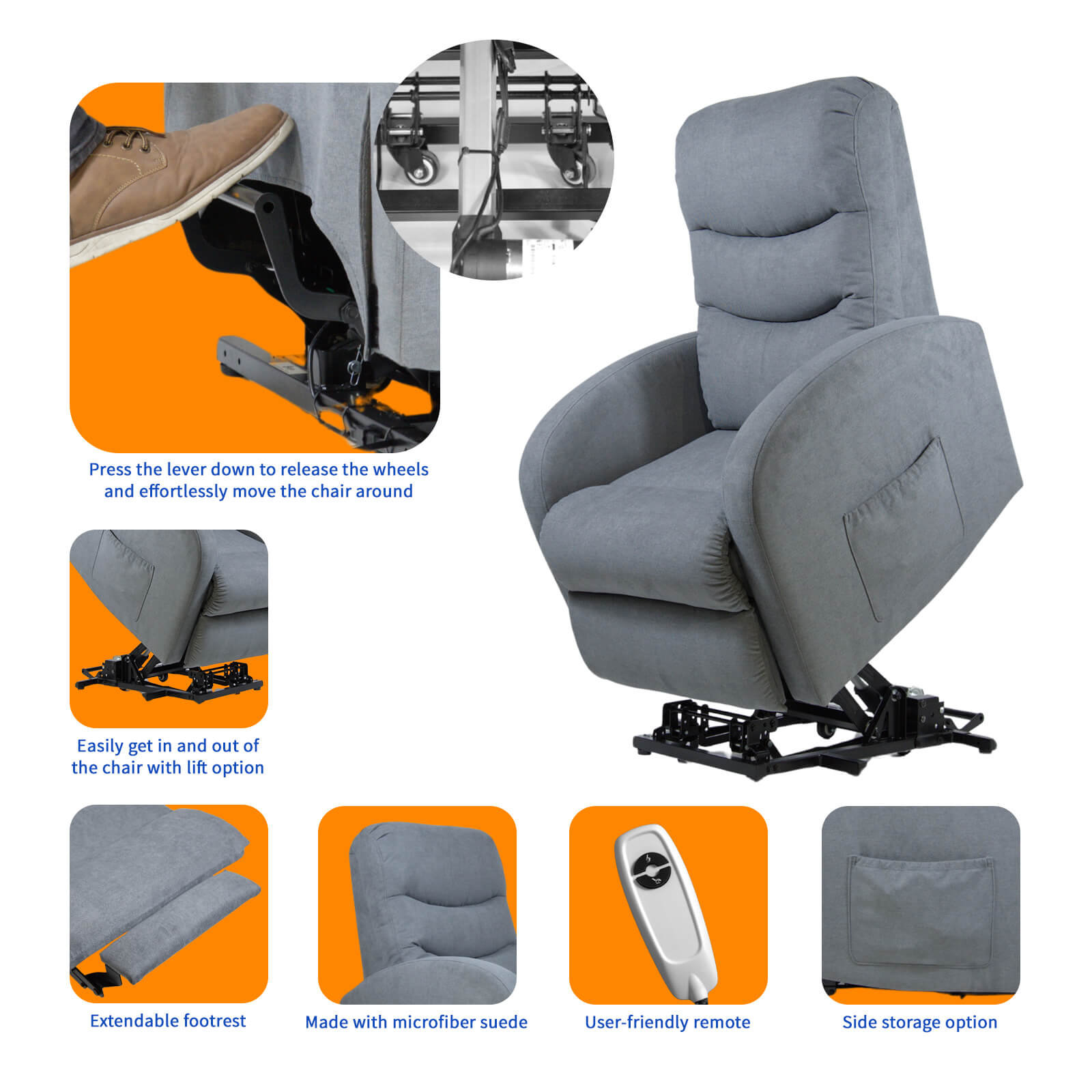 Relaxa Single Motor Lift Recliner Chair Top Features