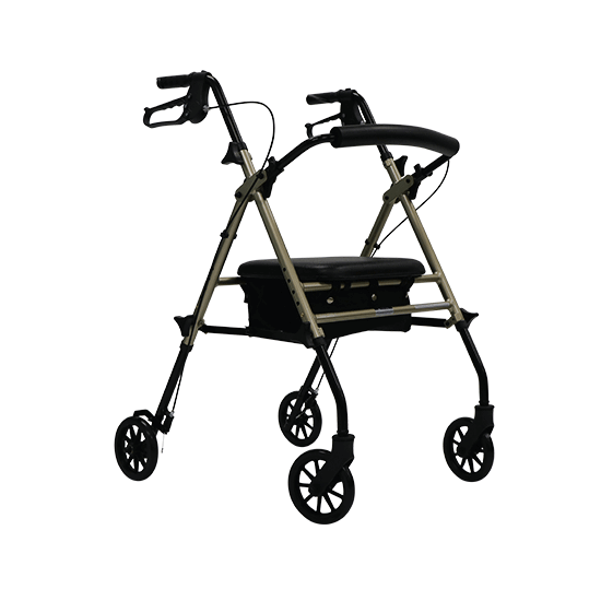 Aspire Flex Adjustable Seat Walker - Champagne - 6 inch wheels