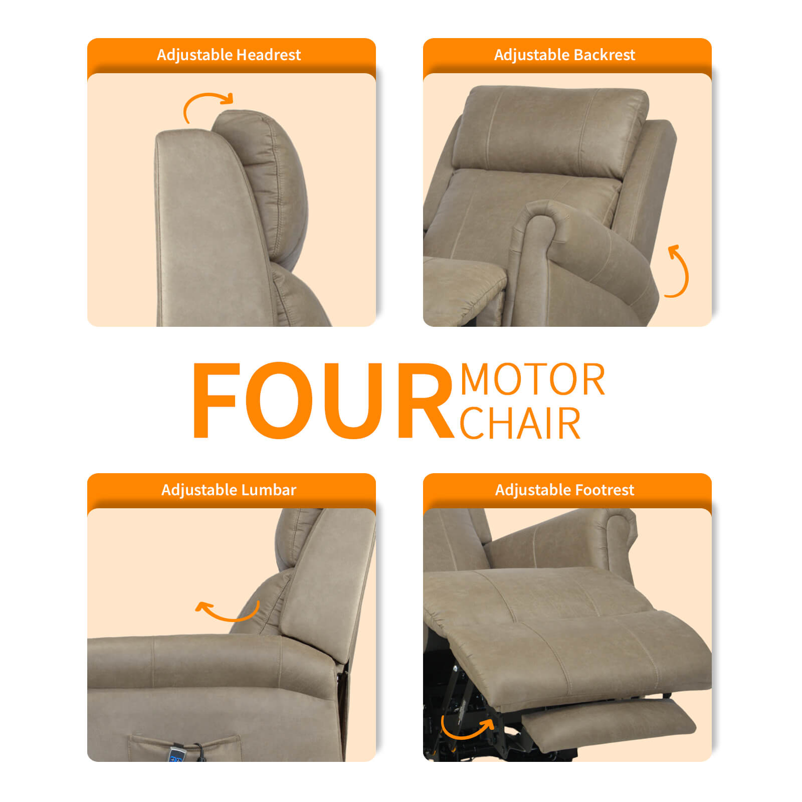 Yoga Artista four motor lift recliner chair different positions