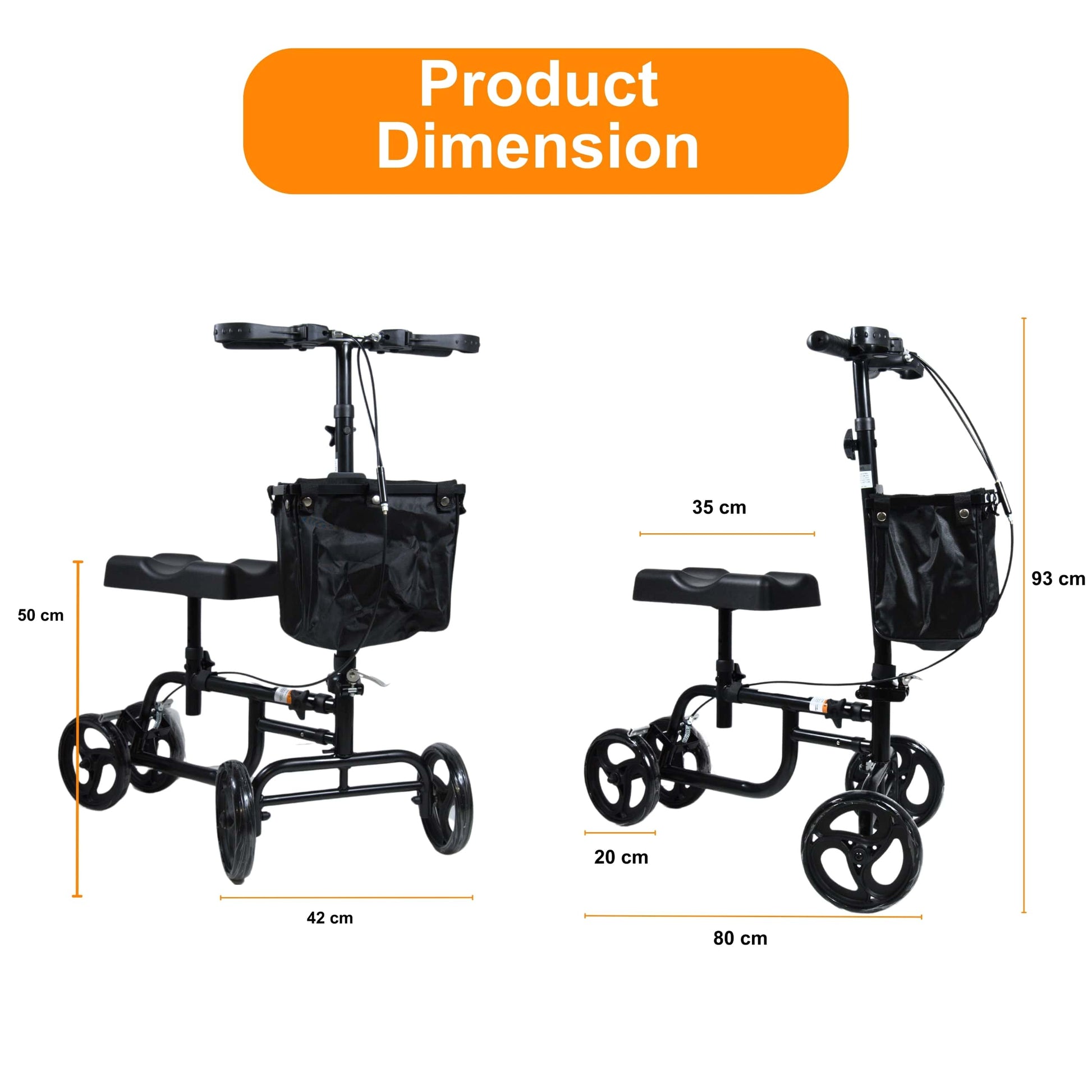 Yoga knee walker dimensions