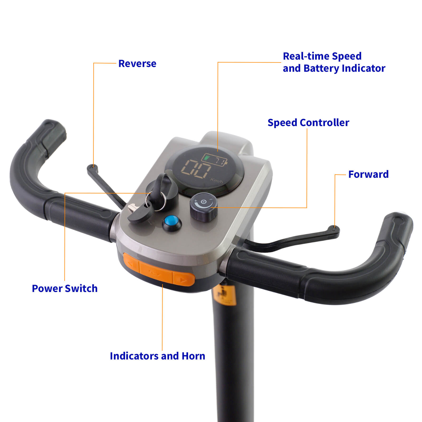 Yoga pocket rocket easy fold mobility scooter control panel