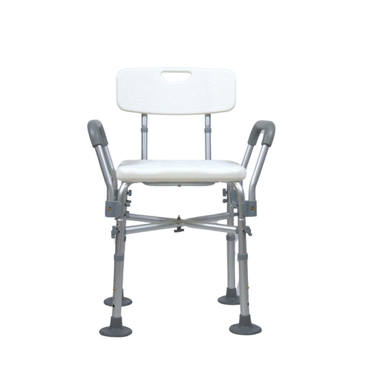Yoga shower chair with armrests front
