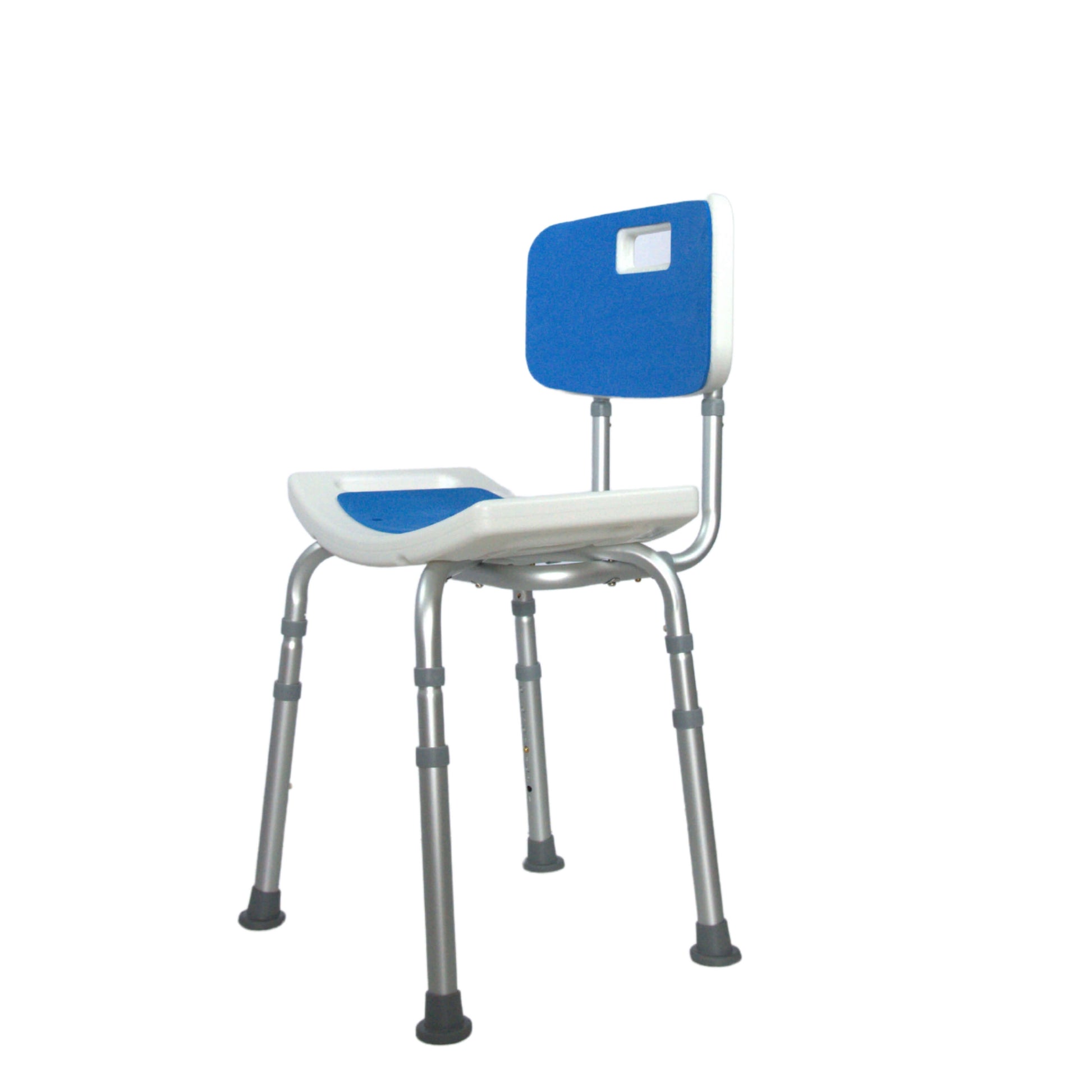 Yoga shower chair with detachable back and EVA pads front angle