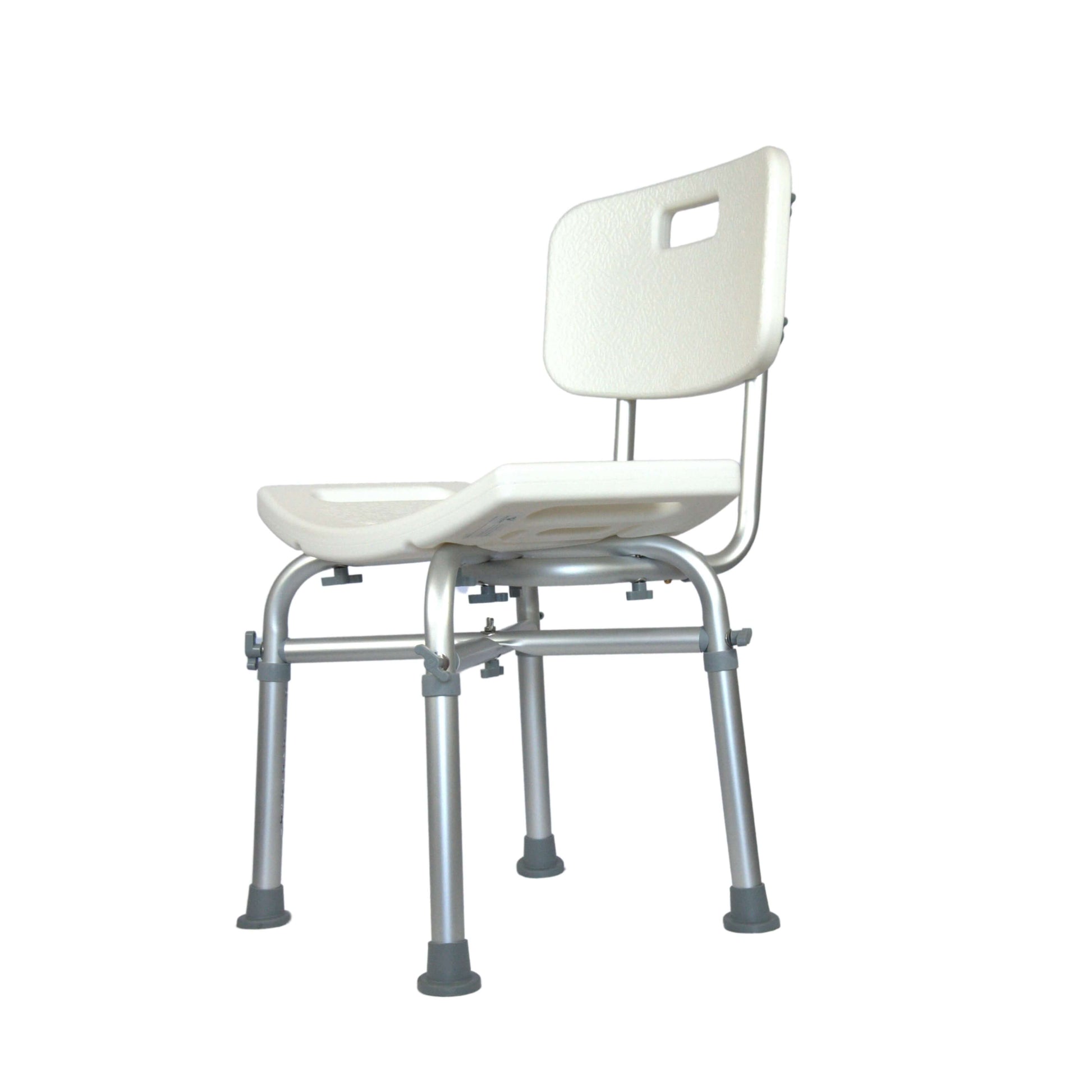 Yoga shower chair with detachable back front angle