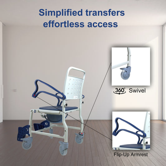 Yoga Shower Commode - Attendant Propelled
