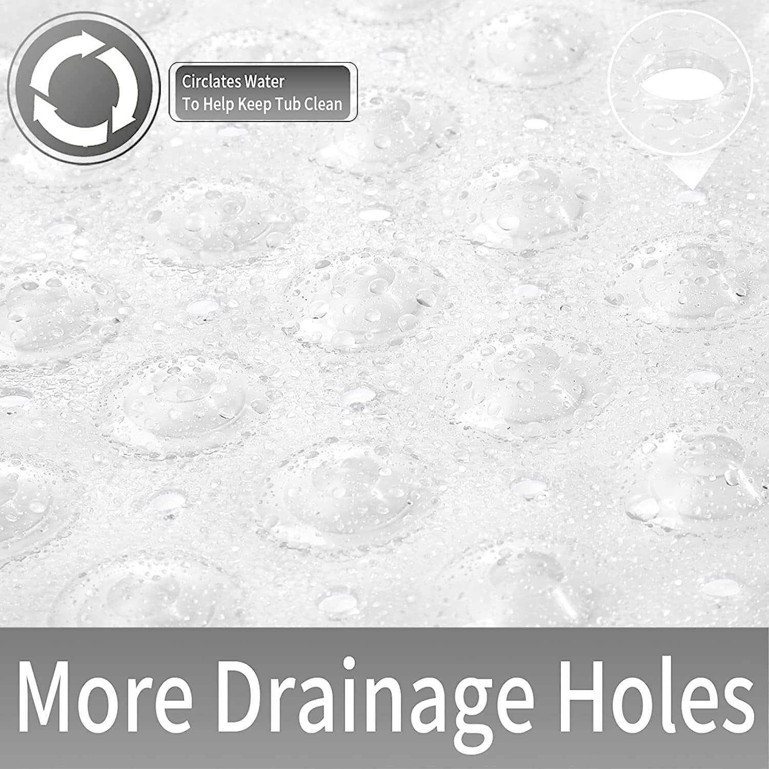 A white square anti-slip bath mat with a textured surface and suction cups | Adaptive Equipment (Image 5).