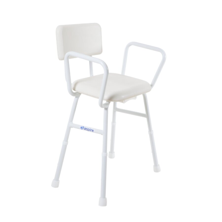 Aspire Shower Stool with Padded Seat and Back | Adaptive Equipment (Image 1)