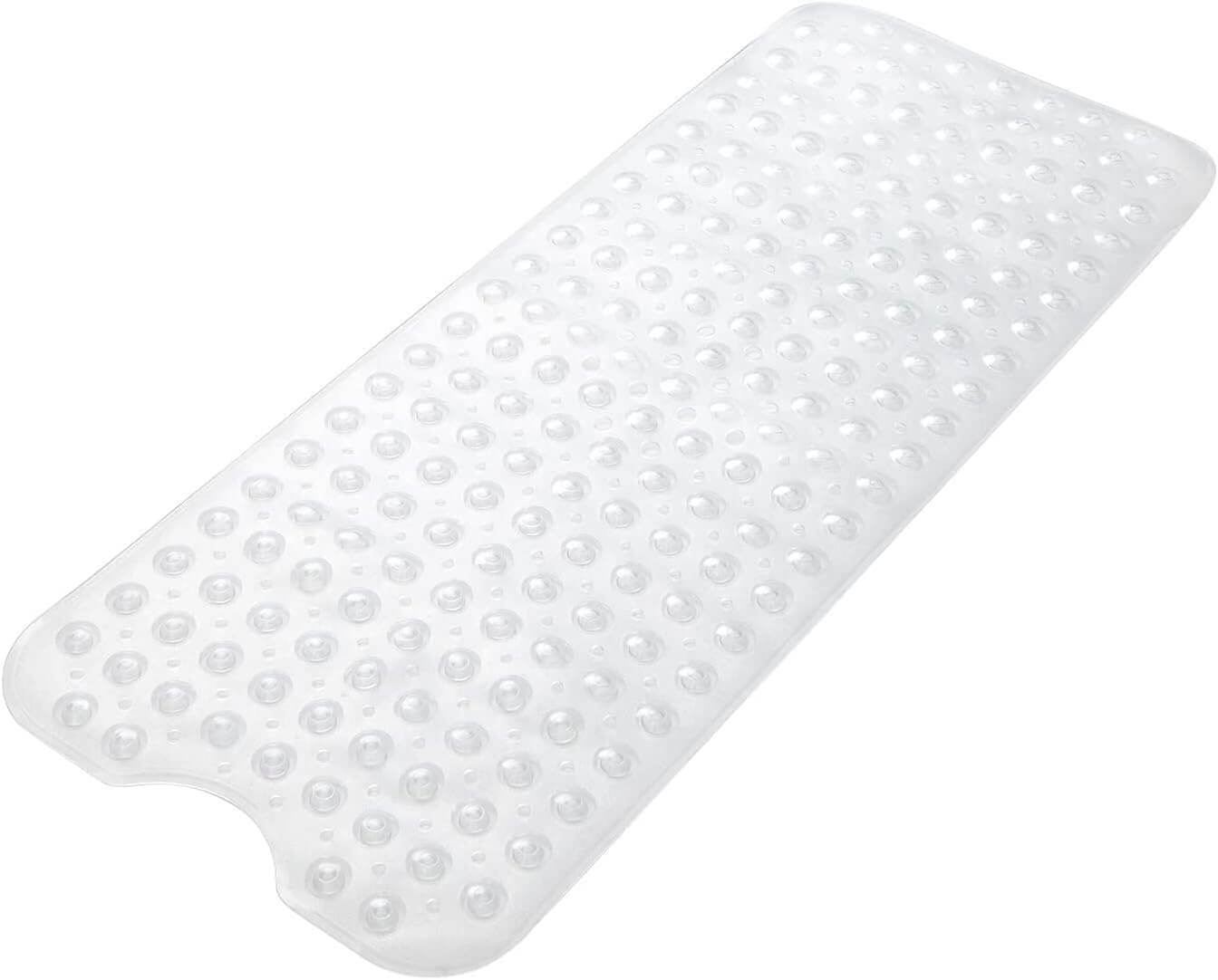 An extra large non-slip bath mat with a textured pebble design, featuring numerous suction cups for stability - Adaptive Equipment (Image 1).