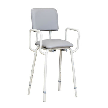Kitchen Stool with Arms Vinyl Greystone knock down