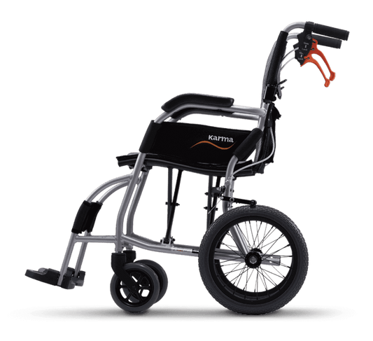 karma ergolite transit wheelchair left side view