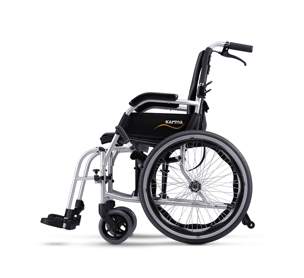 karma ergolite self-propelled wheelchair left side view