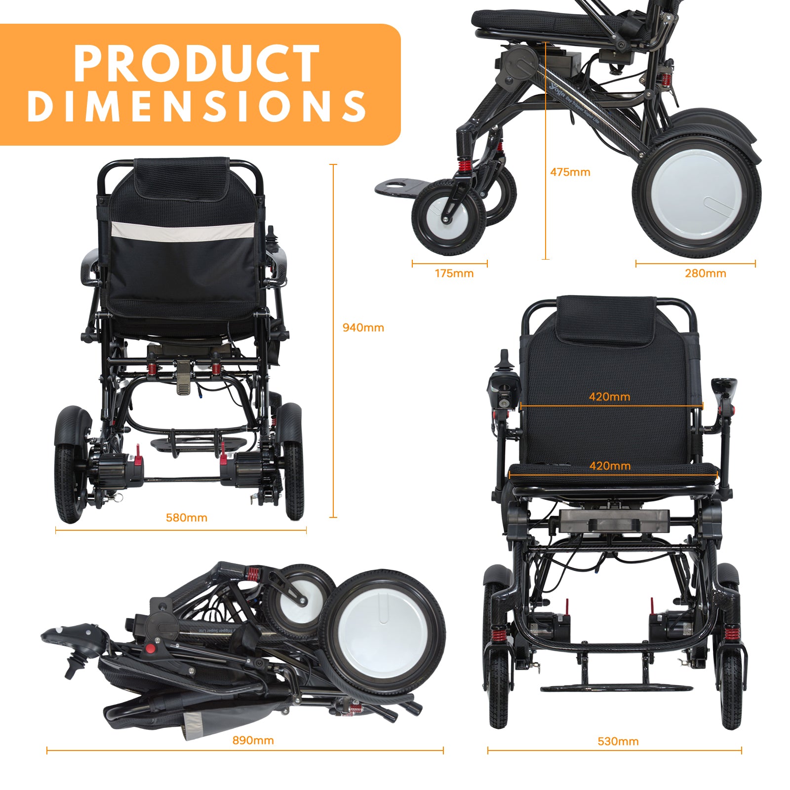 yoga day tripper super lite carbon fiber electric wheelchair dimensions