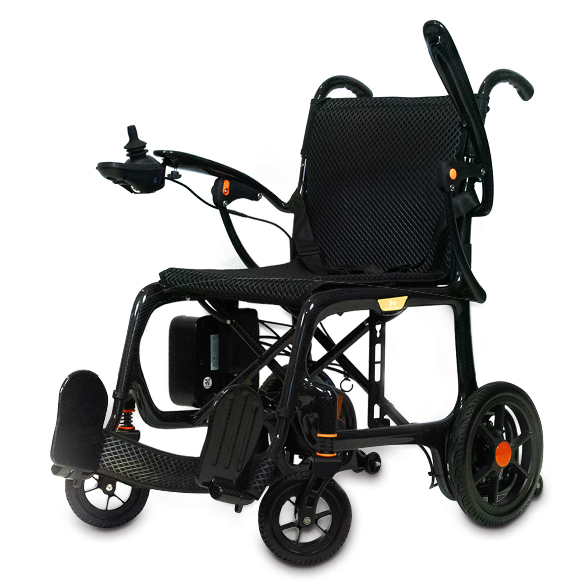 yoga day tripper ultra lite carbon fiber electric wheelchair front angle 