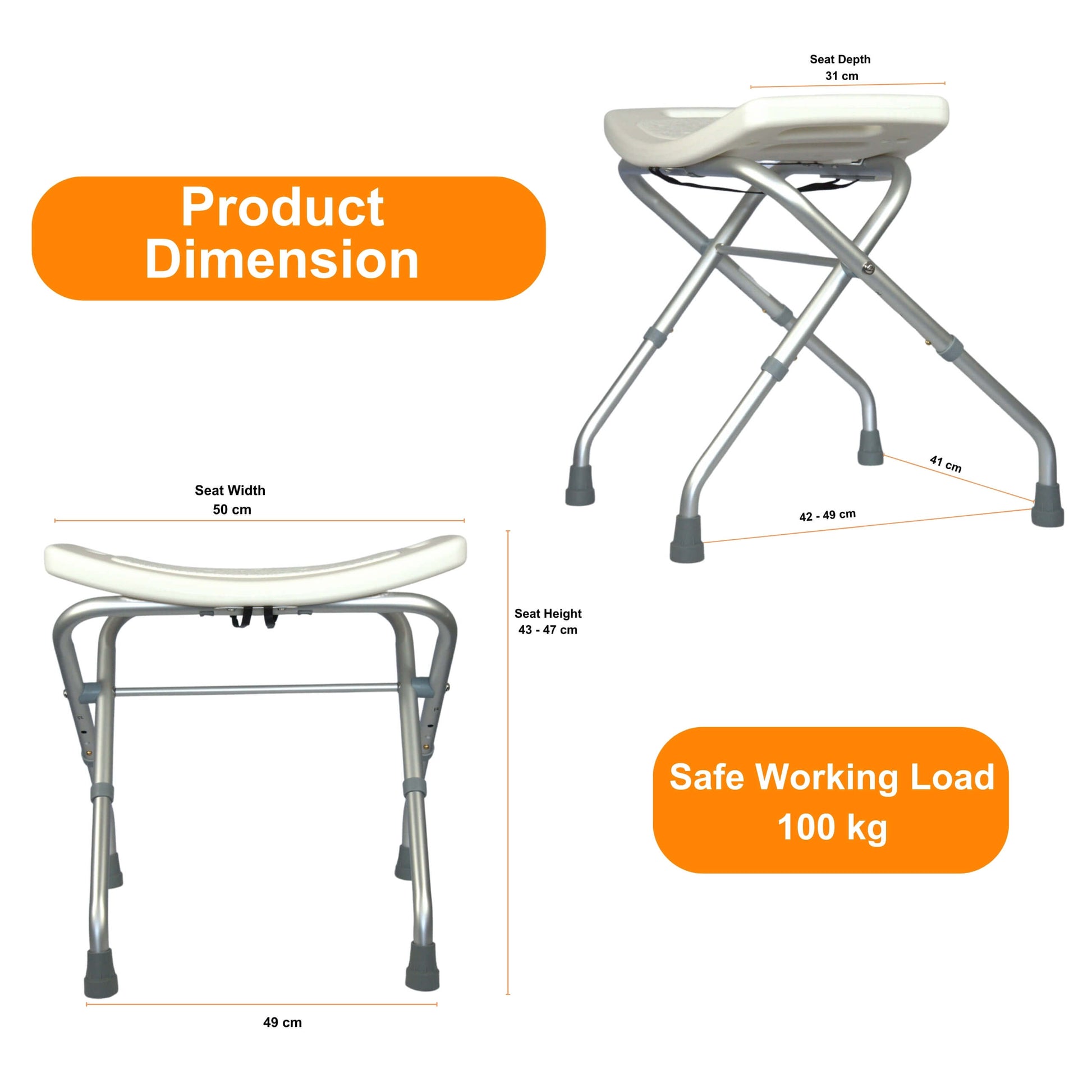 yoga foldable shower stool dimensions