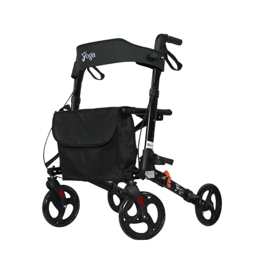Yoga Foldable Aluminium Rollator | Lightweight Walker with Seat & Bag