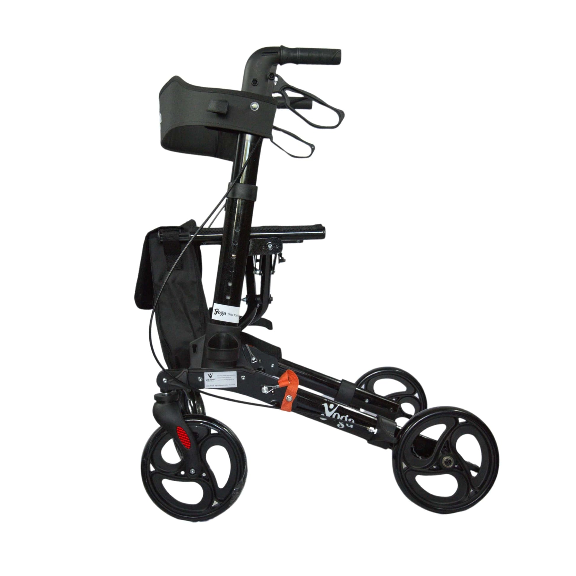 Yoga lightweight foldable aluminium walker side view