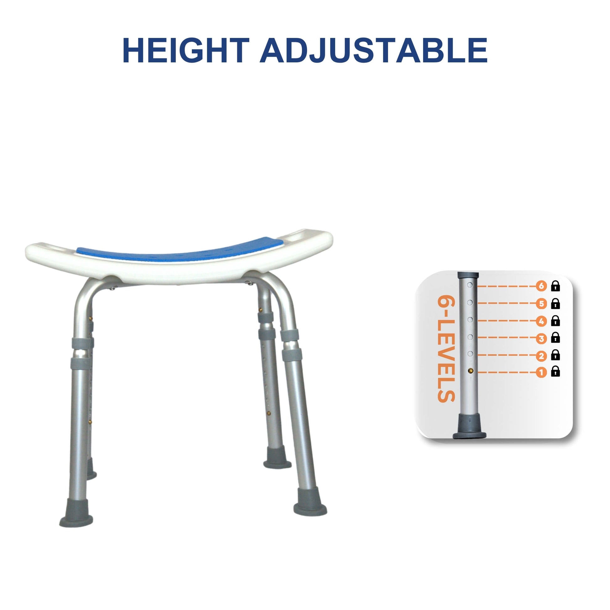 yoga shower stool with EVA pad height adjustment 